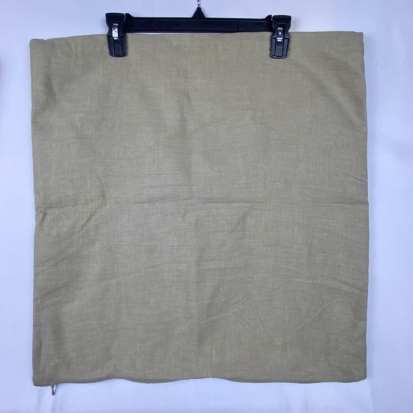 Z Gallerie Euro Pillow Cover Sham Set (2) Linen Cotton 22 X 22 Blue Taupe Cream - Picture 9 of 11